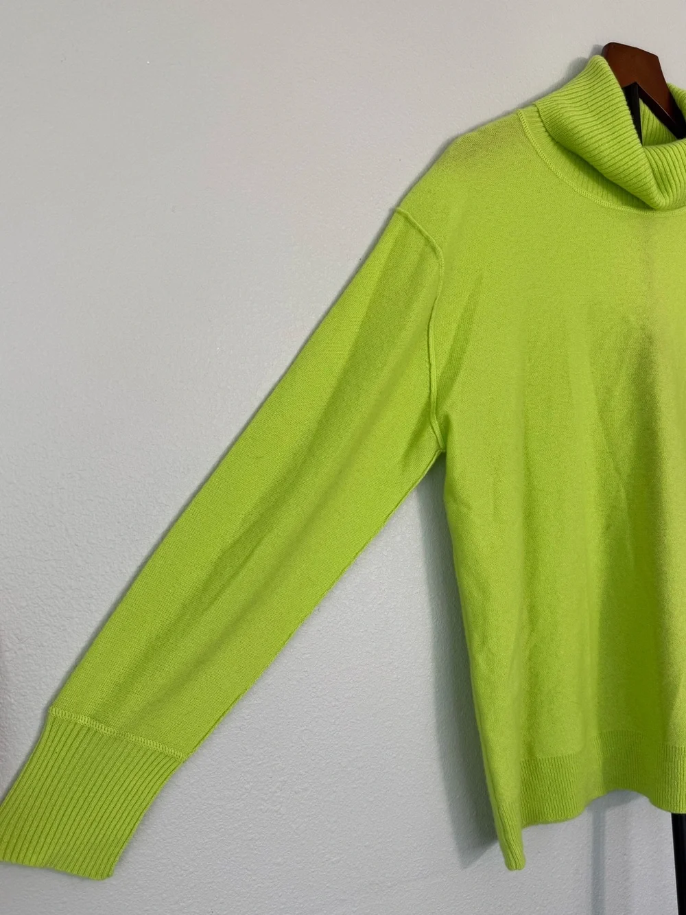 Free People 100% Cashmere Sweater Lime Punch Women Size S